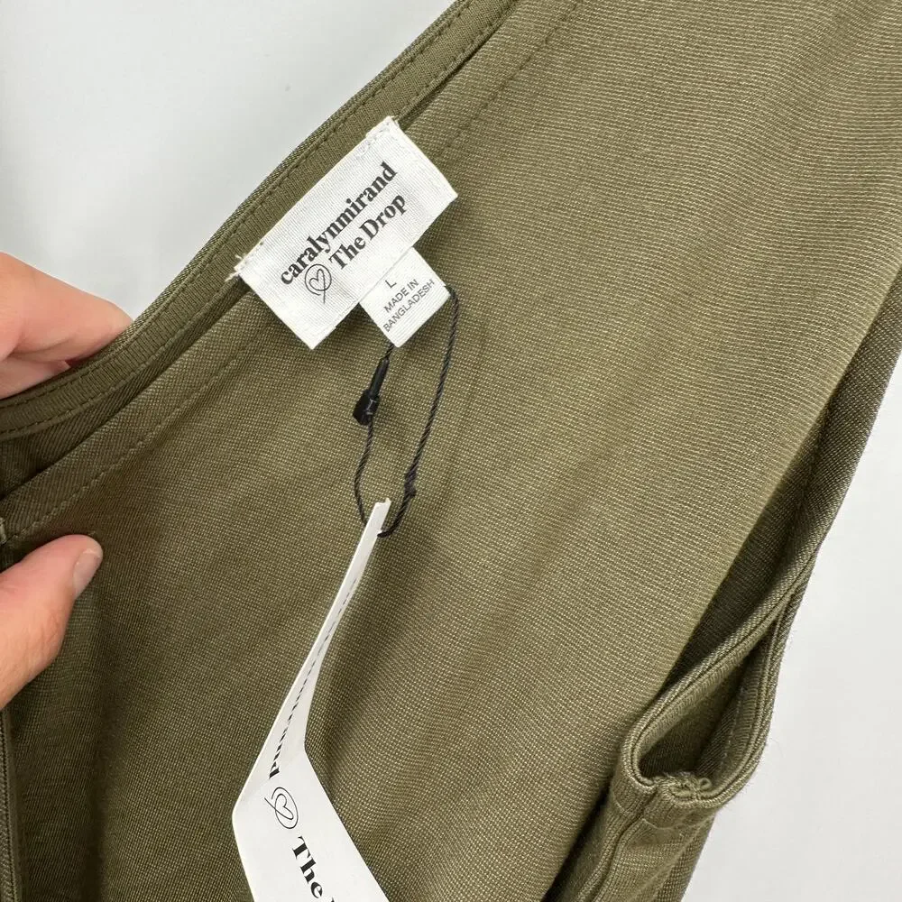 THE DROP BY CARLYN MIRAND NWT Green Wrap Jumpsuit in Olive Green // L
